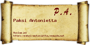 Paksi Antonietta névjegykártya